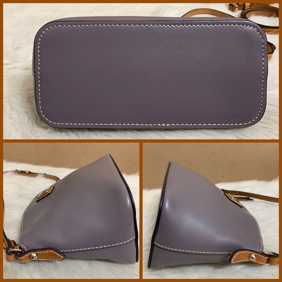 DOONEY & BOURKE Smooth Penrose Leather Domed SUKI Crossbody Elephant Gray Taupe - Picture 12 of 14